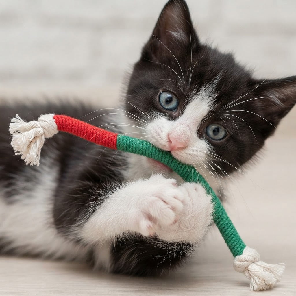 Cat Chew Toy With Silvervine Balls And Cotton Rope For Dental Care - Image 1