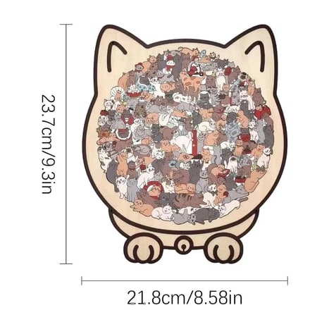 Cat Shaped Wooden Puzzle 135 Pieces In Calming Morandi Colours For Mindful Relaxation - Image 9