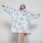 Christmas Hooded Blanket with Cozy Fleece Sleepwear and Oversized Fit - Image 1