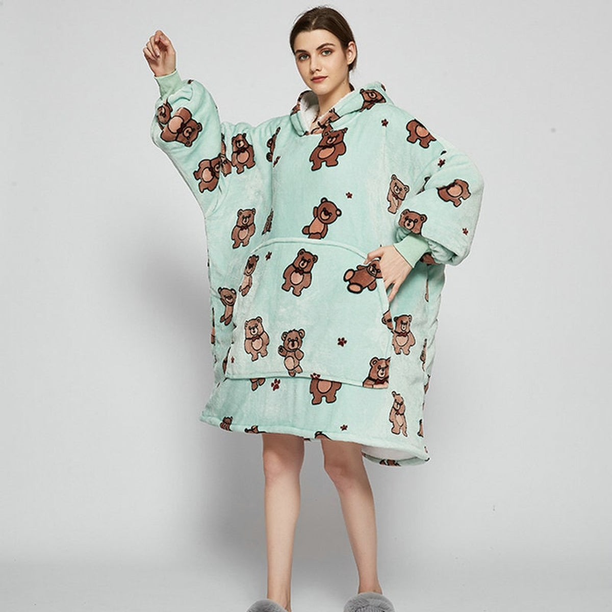 Christmas Hooded Blanket with Cozy Fleece Sleepwear and Oversized Fit - Image 4