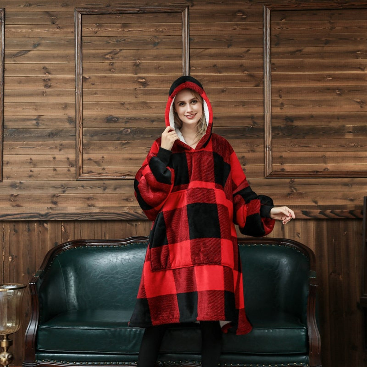 Christmas Hooded Blanket with Cozy Fleece Sleepwear and Oversized Fit - Image 3