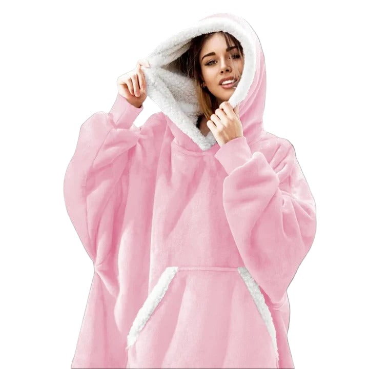 Christmas Hooded Blanket with Wearable Design and Front Pocket - Image 1