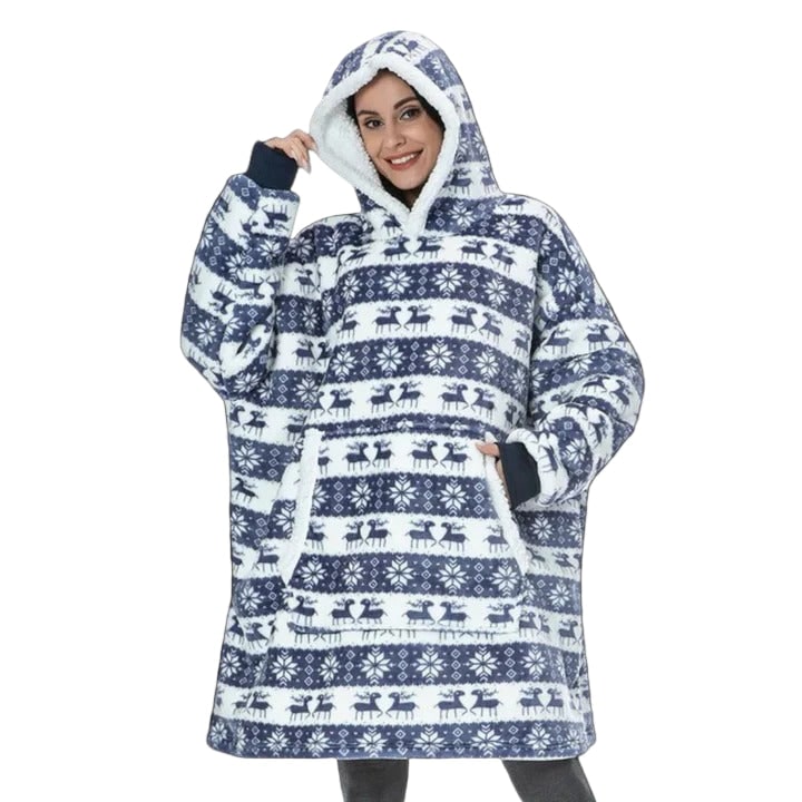 Christmas Hooded Blanket with Wearable Design and Front Pocket - Image 12