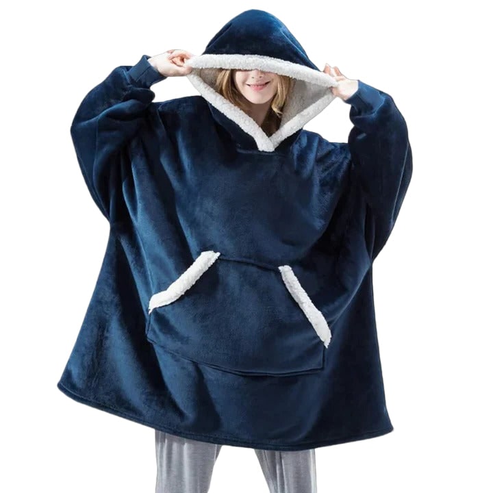 Christmas Hooded Blanket with Wearable Design and Front Pocket - Image 2
