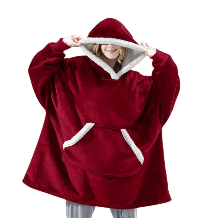 Christmas Hooded Blanket with Wearable Design and Front Pocket - Image 3