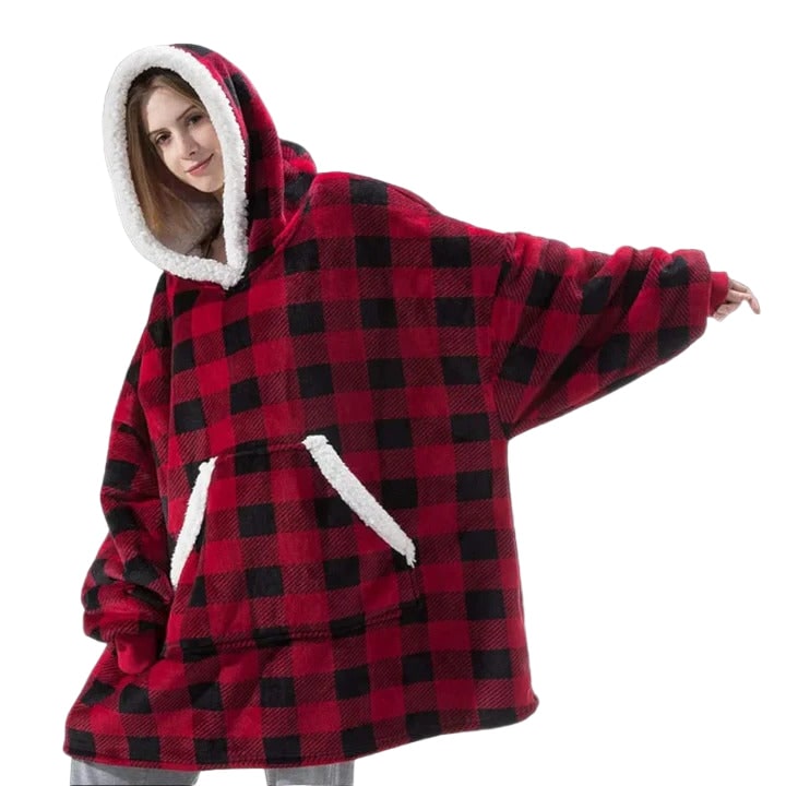 Christmas Hooded Blanket with Wearable Design and Front Pocket - Image 6