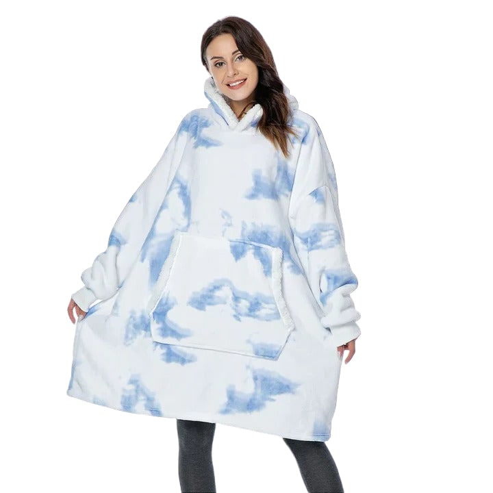 Christmas Hooded Blanket with Wearable Design and Front Pocket - Image 7