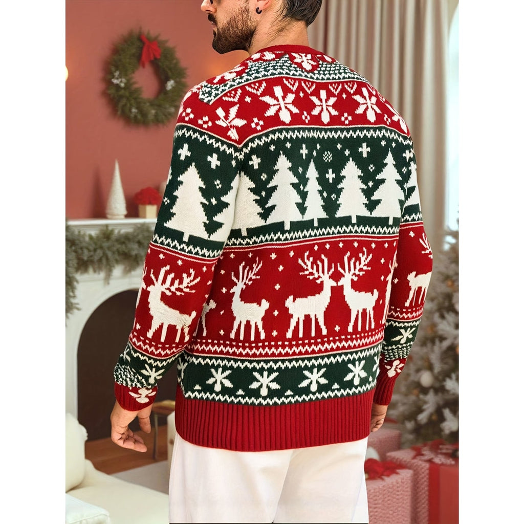 Christmas Jumper with Cosy Crew Neck and Tree Pattern - Image 3