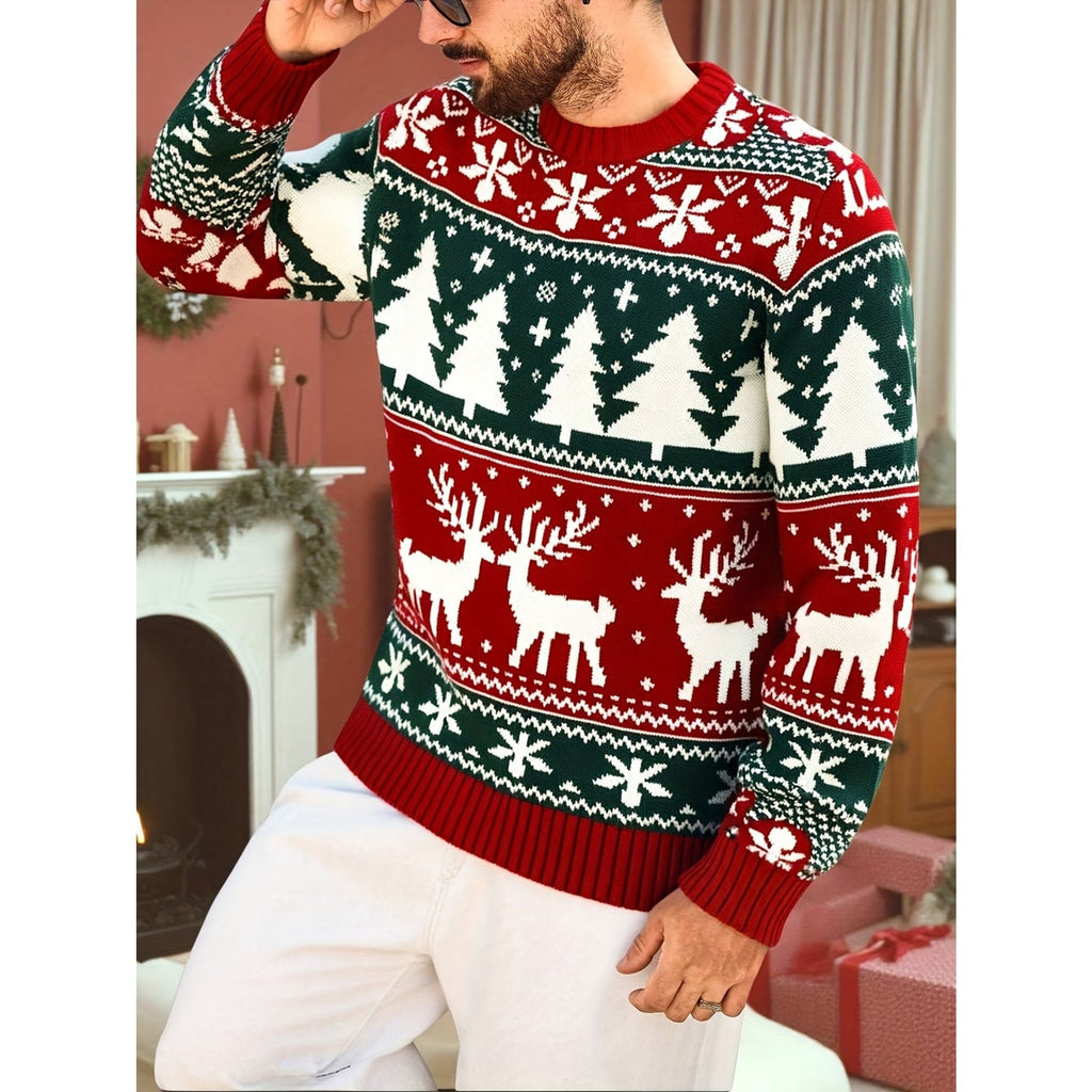 Christmas Jumper with Cosy Crew Neck and Tree Pattern - Image 4