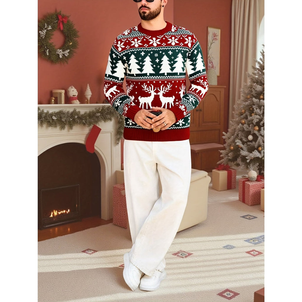 Christmas Jumper with Cosy Crew Neck and Tree Pattern - Image 5