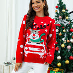 Christmas Jumper with Knitted Festive Fit and Reindeer Car - Image 2