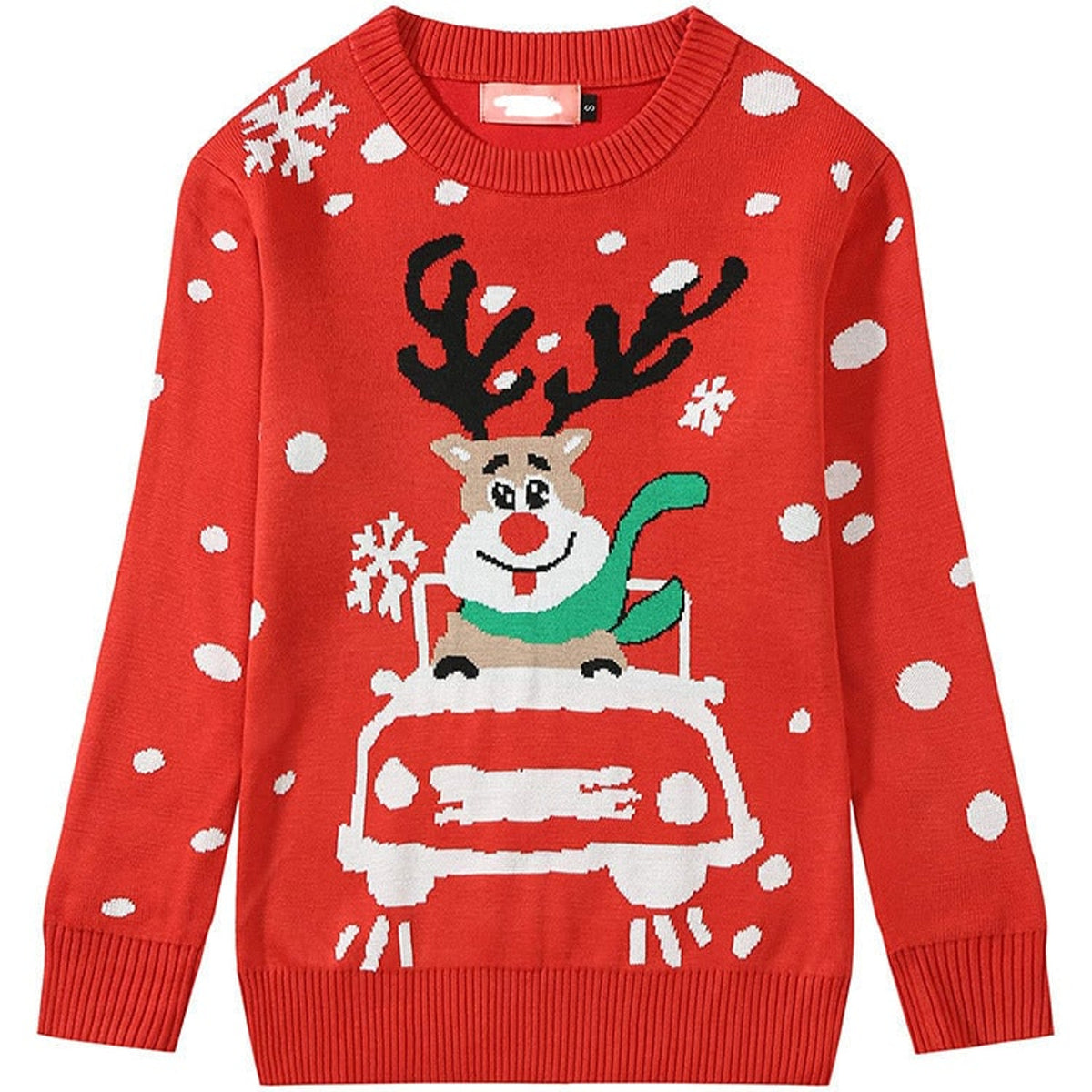 Christmas Jumper with Knitted Festive Fit and Reindeer Car - Image 6