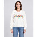Christmas Jumper with Loose Knit Silhouette and Holly-Jolly Lettering - Image 1
