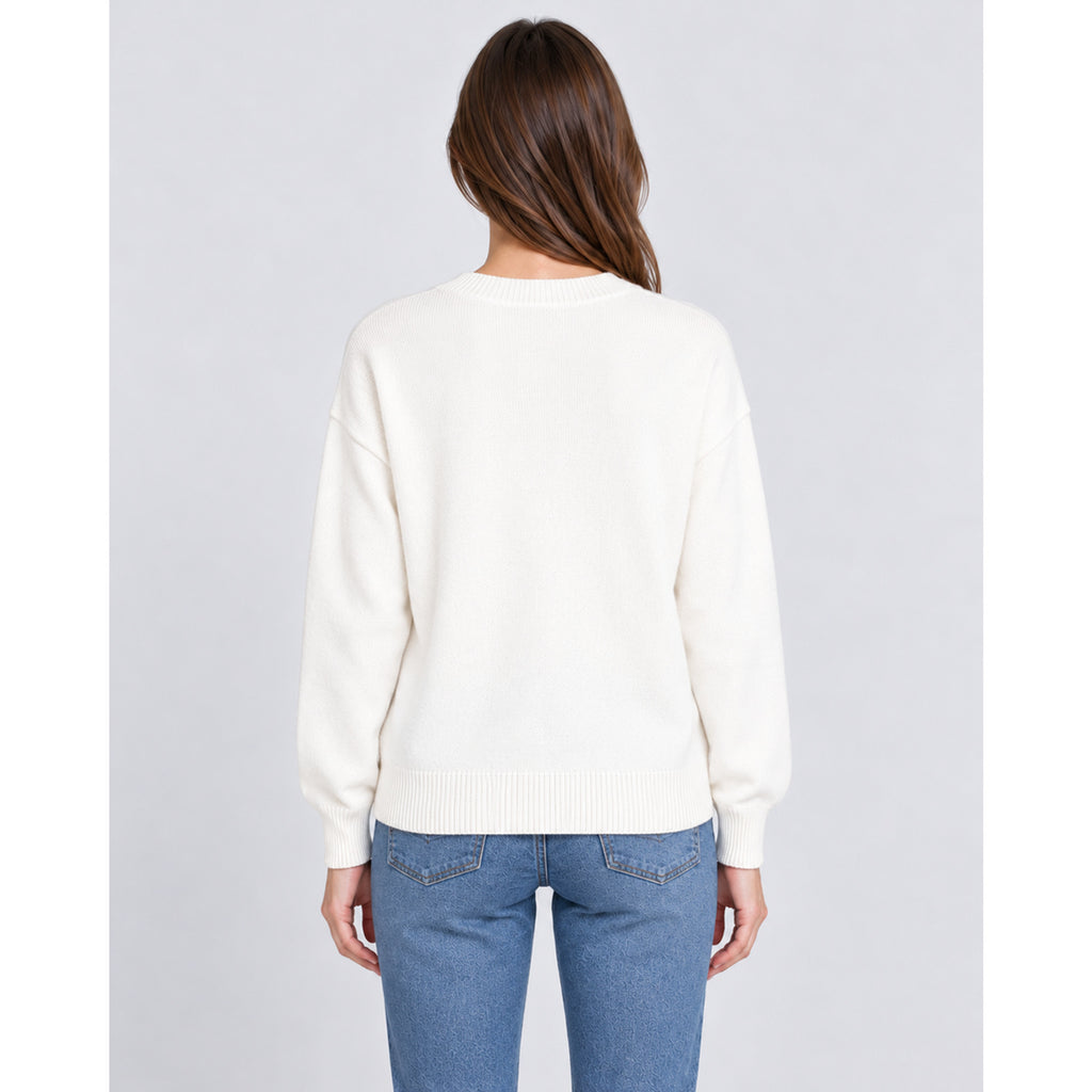 Christmas Jumper with Loose Knit Silhouette and Holly-Jolly Lettering - Image 2