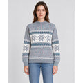 Christmas Jumper with Relaxed Fit Silhouette and Snowflake Pattern - Image 1
