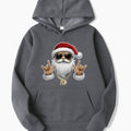 Christmas Santa Hoodie with Front Graphic Print and Gold Chain - Image 1
