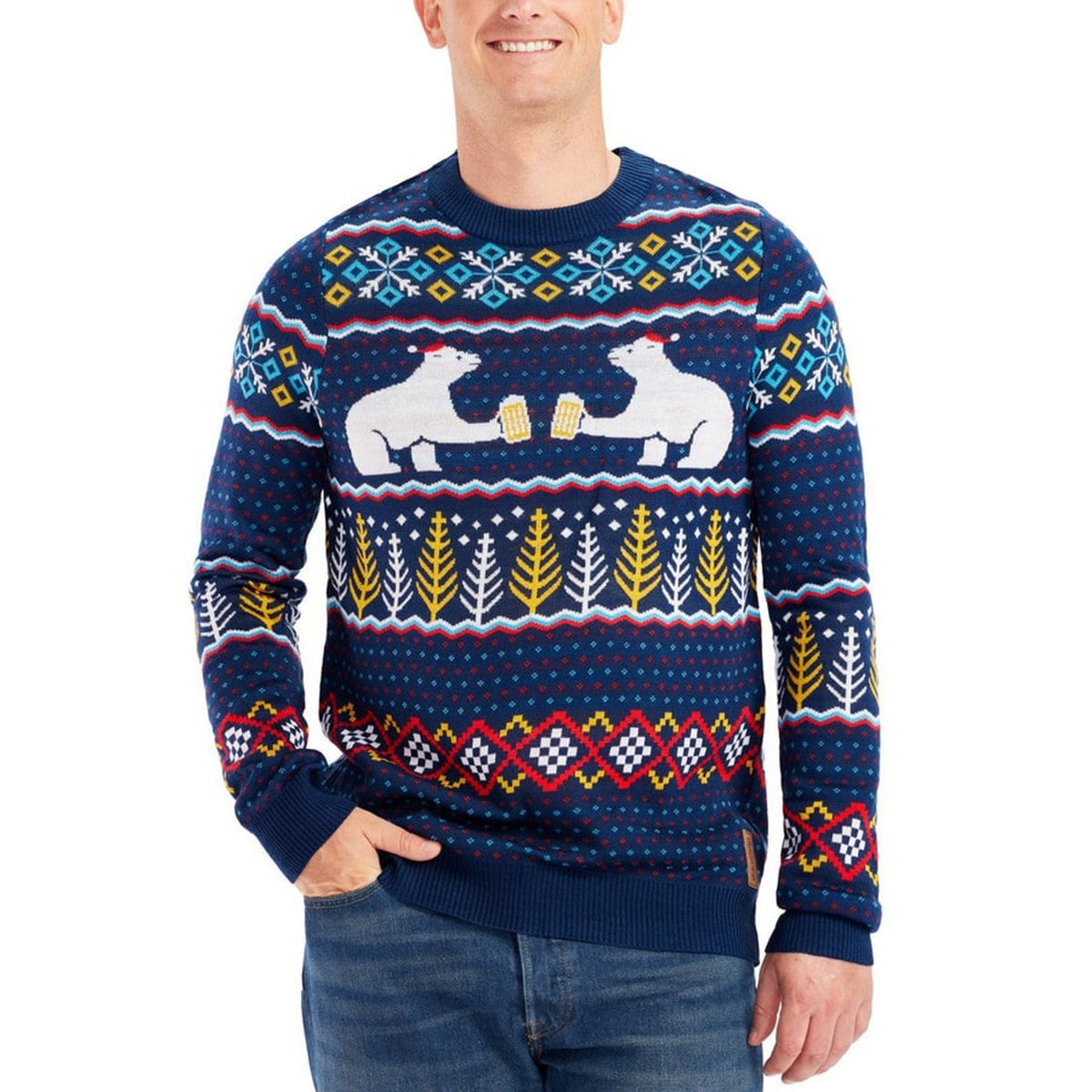 Christmas Sweater with Fair Isle Knit and Polar-Bear Motif - Image 1