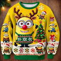 Christmas Sweater with Festive Minion Design and Holiday Pattern - Image 1
