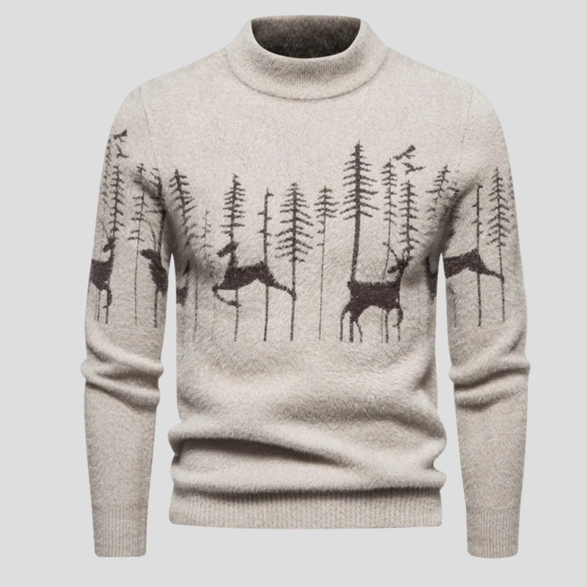 Christmas Sweater with Ribbed Cuffs and Crew Neck - Image 1