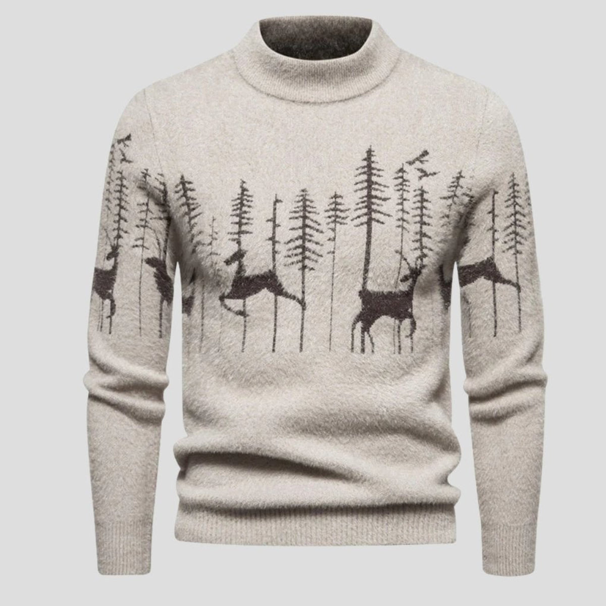 Christmas Sweater with Ribbed Cuffs Holiday and Crew Neck - Image 1