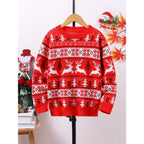 Christmas Sweater with Ribbed Nordic Pattern and Round Neckline - Image 2