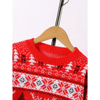 Christmas Sweater with Ribbed Nordic Pattern and Round Neckline - Image 5