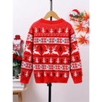 Christmas Sweater with Ribbed Nordic Pattern and Round Neckline - Image 4