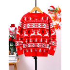 Christmas Sweater with Ribbed Nordic Pattern and Round Neckline - Image 3