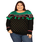 Christmas Sweater with Tagless Anti-Itch Tassel and Merry Text - Image 1