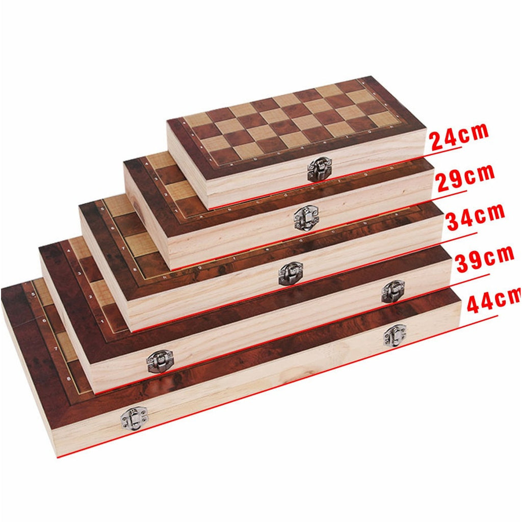 Christmas Travel Chess Set 3-in-1 Wooden Board For Chess Checkers And Backgammon - Image 8