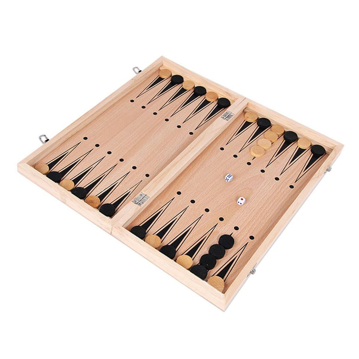 Christmas Travel Chess Set 3-in-1 Wooden Board For Chess Checkers And Backgammon - Image 6