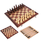 Christmas Travel Chess Set 3-in-1 Wooden Board For Chess Checkers And Backgammon - Image 2