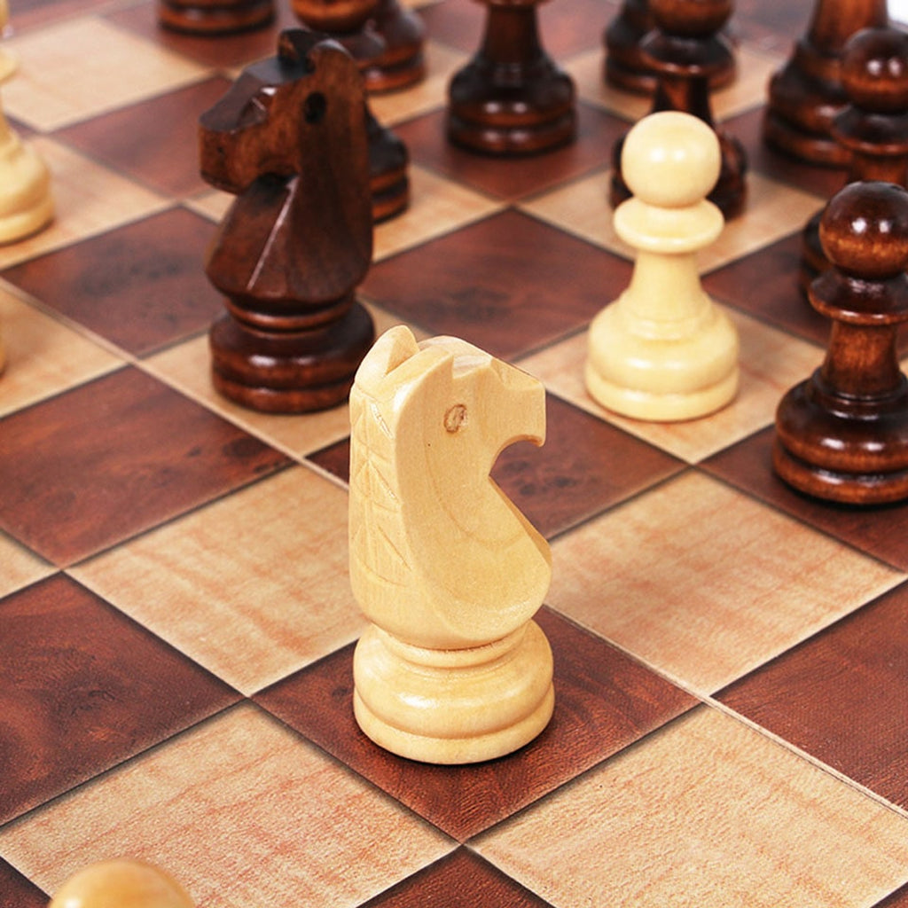Christmas Travel Chess Set 3-in-1 Wooden Board For Chess Checkers And Backgammon - Image 7