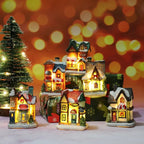 Christmas Village Decoration Set With 6 Glittering Snow-Covered Houses And Warm LED Lighting - Image 2