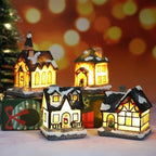Christmas Village Decoration Set With 6 Glittering Snow-Covered Houses And Warm LED Lighting - Image 3