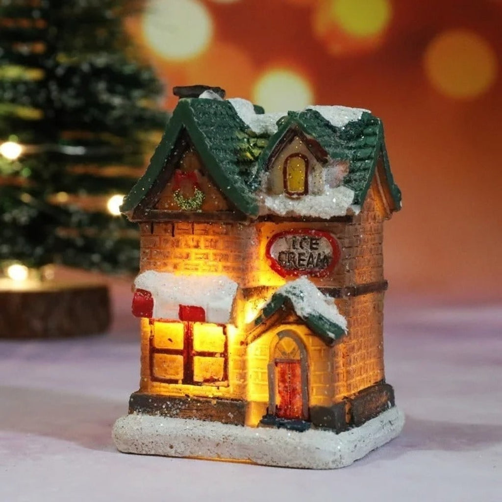 Christmas Village Decoration Set With 6 Glittering Snow-Covered Houses And Warm LED Lighting - Image 8