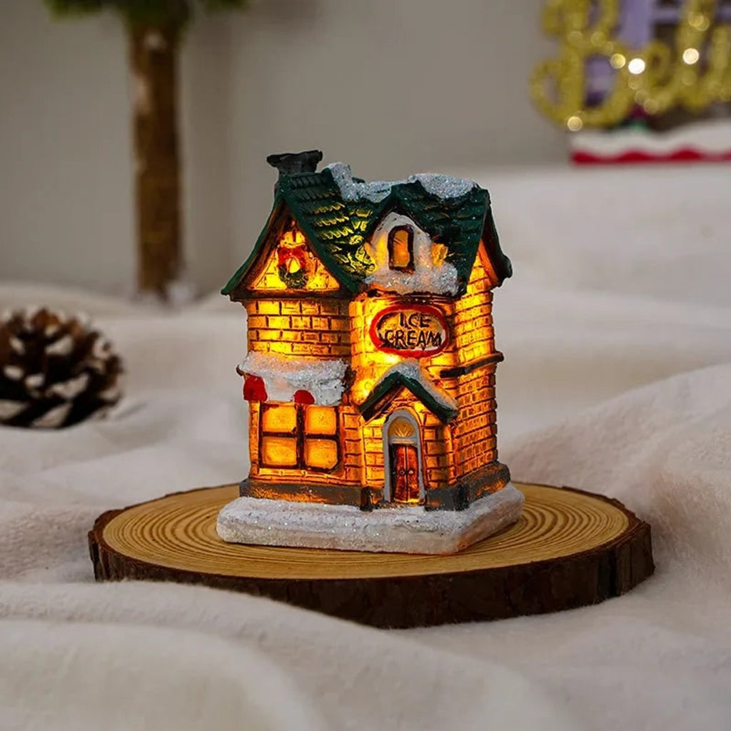 Christmas Village Decoration Set With 6 Glittering Snow-Covered Houses And Warm LED Lighting - Image 5
