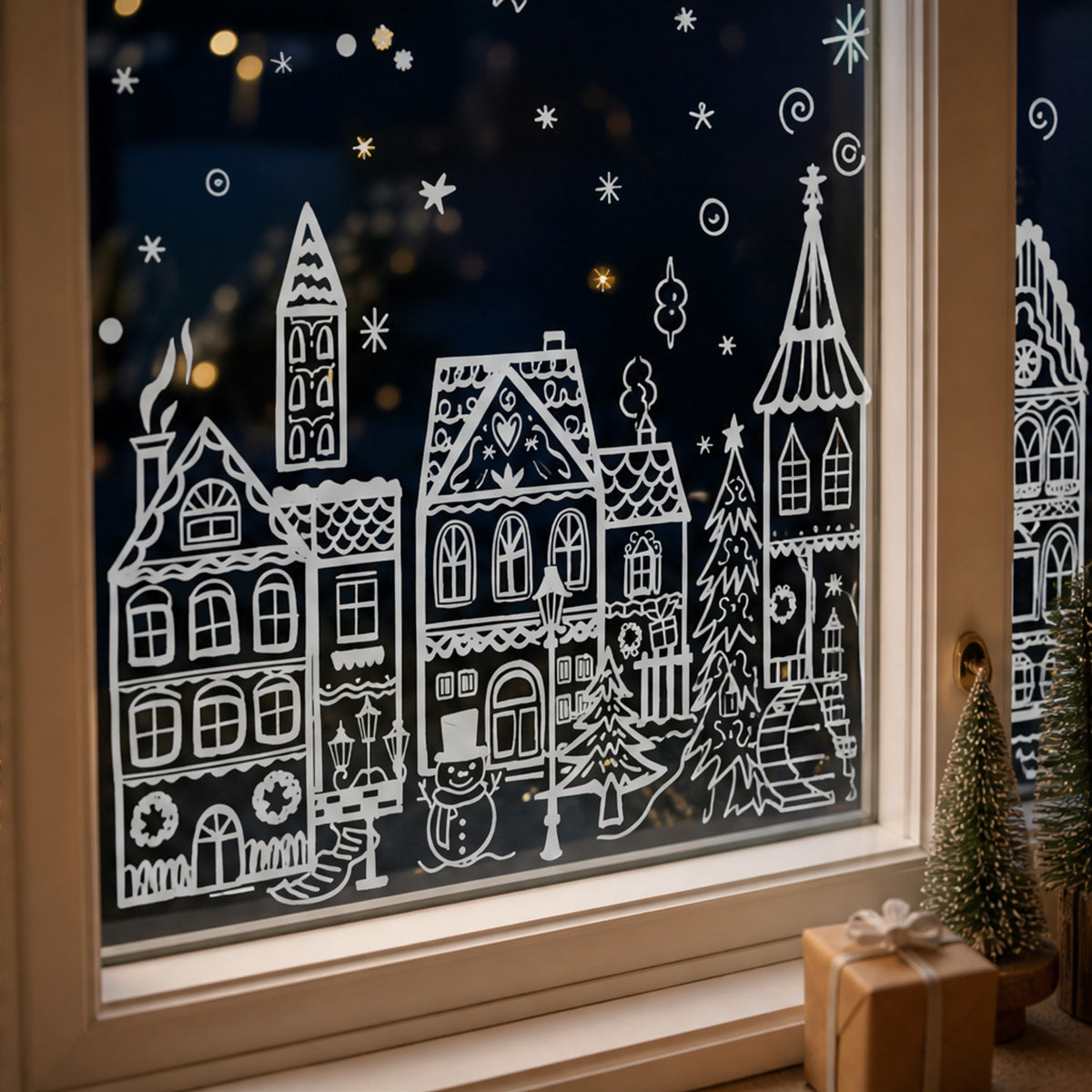 Christmas Village Static Cling Window Sticker Set - Image 6