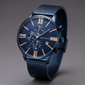 Chronograph Watch with Streamlined Milanese Mesh and Roman Numerals - Image 1