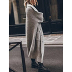Chunky Knit Cardigan with Longline Lapel Design and Button-Front - Image 3