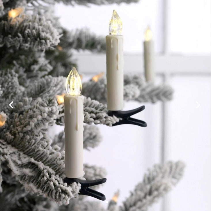 Clip On Christmas Candles With Flickering LED Light - Image 3