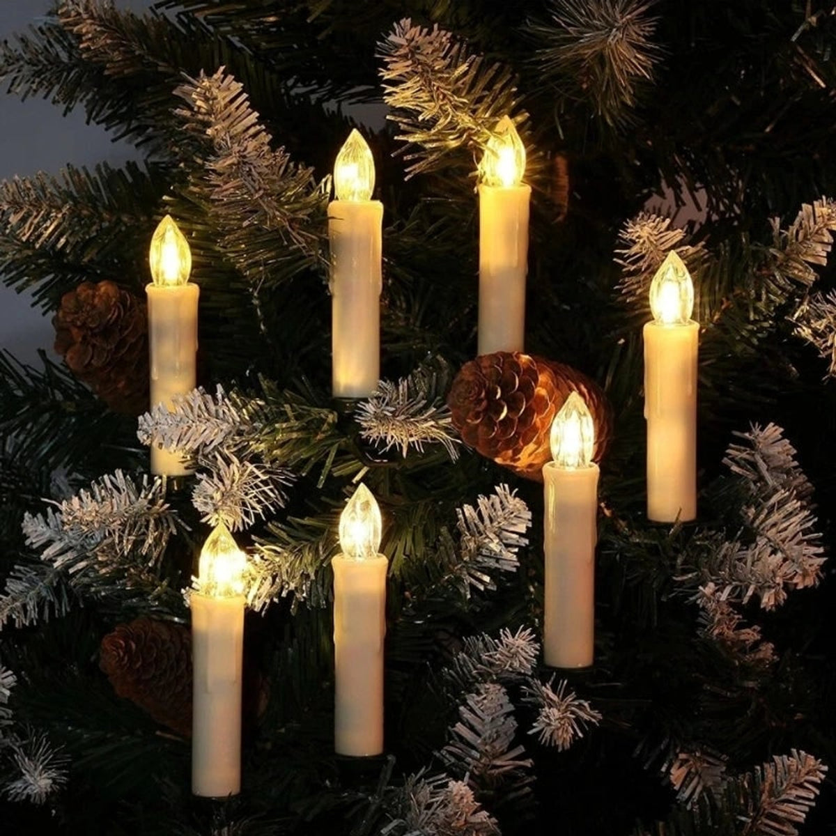 Clip On Christmas Candles With Flickering LED Light - Image 5