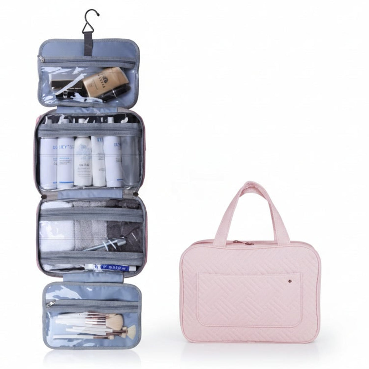 Compact Cosmetic Organizer With 4 Compartments For Travel And Home - Image 6