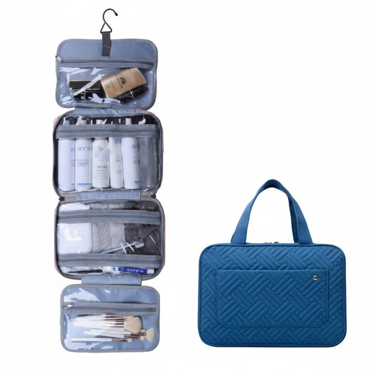 Compact Cosmetic Organizer With 4 Compartments For Travel And Home - Image 5