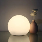 Cordless Glass Table Lamp With Modern Matte Dome Shade - Image 1