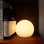 Cordless Glass Table Lamp With Modern Matte Dome Shade - Image 2