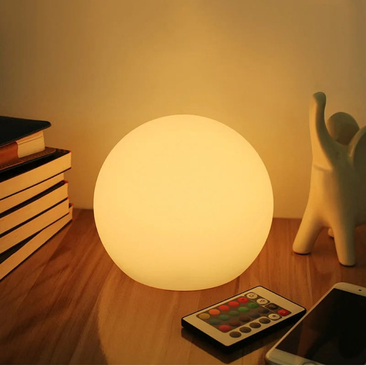 Cordless Glass Table Lamp With Modern Matte Dome Shade - Image 3