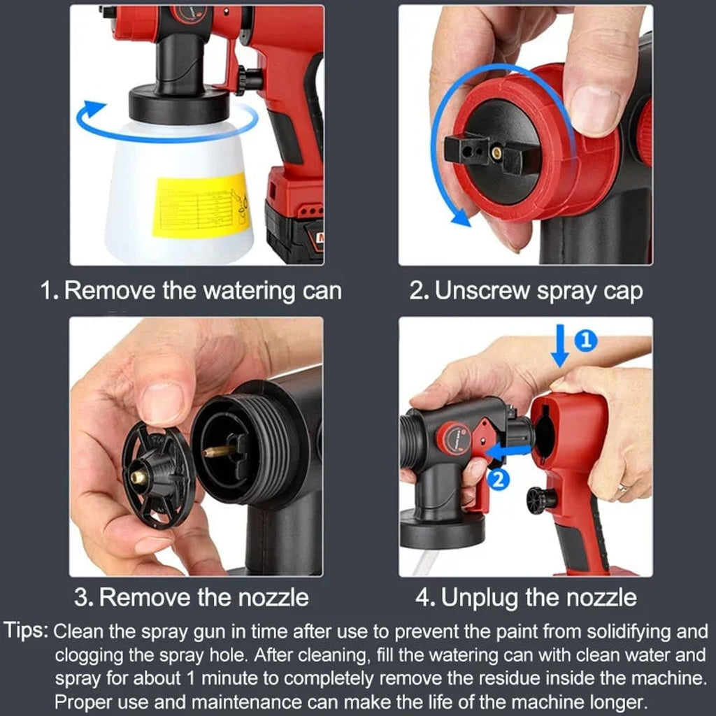 Cordless Paint Sprayer Electric Handheld With Portable Adjustable Spray Patterns - Image 5