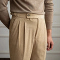 Corduroy Bottoms with Adjustable Pleated Trousers and Classic Fit - Image 6