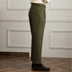 Corduroy Bottoms with Adjustable Pleated Trousers and Classic Fit - Image 4